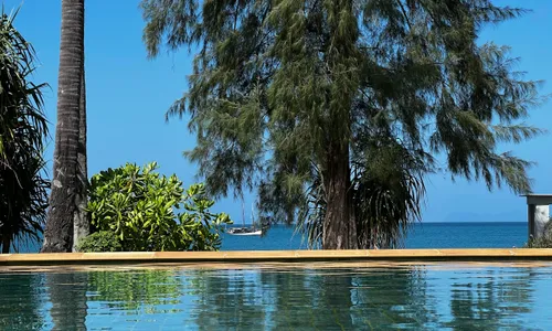 Pool And Ocean And Boat