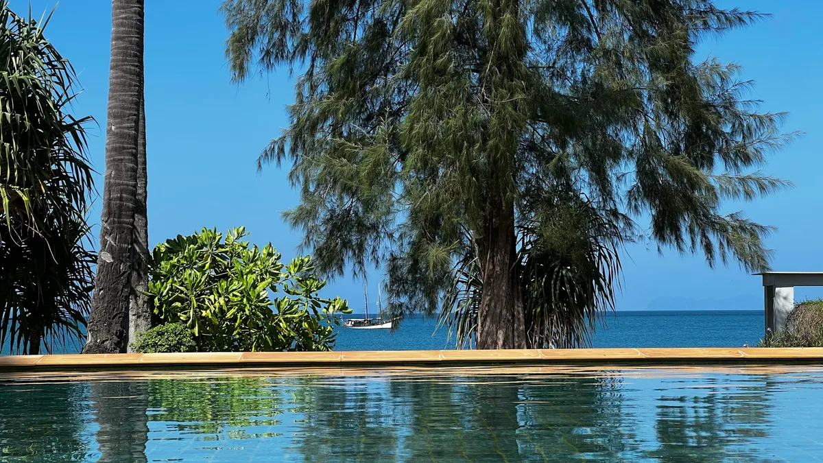Pool And Ocean And Boat